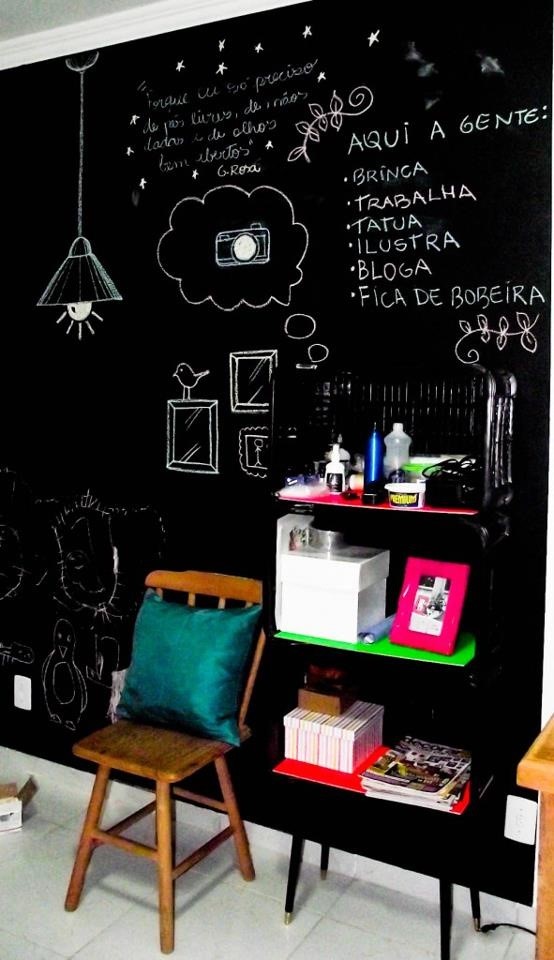 decorar una pared con tiza