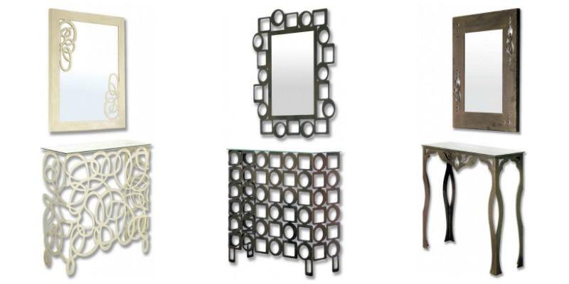 Recibidores modernos con espejos de recibidor en forja